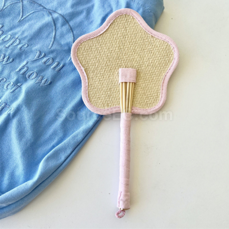 禮品訂造花朵草編扇紀念品