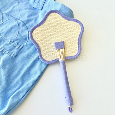 禮品訂造花朵草編扇紀念品