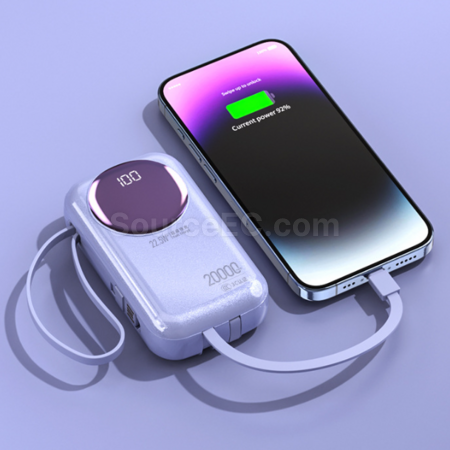 禮品訂造自帶線快充行動電源紀念品