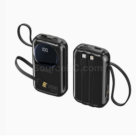 禮品訂造自帶線快充行動電源紀念品