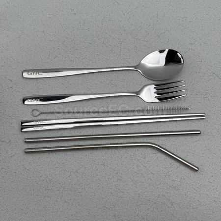 便攜可重用餐具 | 筷子套裝 | 環保餐具套裝 | 環保棉袋木製餐具套裝 | 不銹鋼環保餐具