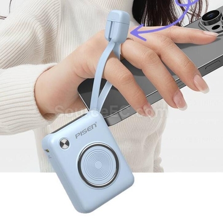 禮品訂造Pisen快充自帶雙線迷妳移動電源紀念品