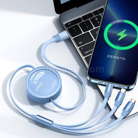 禮品訂造三合一伸縮快充充電線紀念品