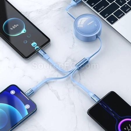禮品訂造三合一伸縮快充充電線紀念品