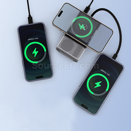 禮品訂造3合1藍牙音箱 (藍牙音箱 + 磁吸充電器 + 手機支架)紀念品