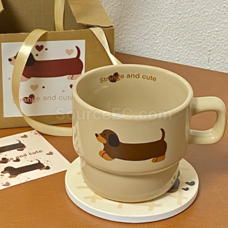 禮品訂造卡通陶瓷咖啡盃馬克杯紀念品