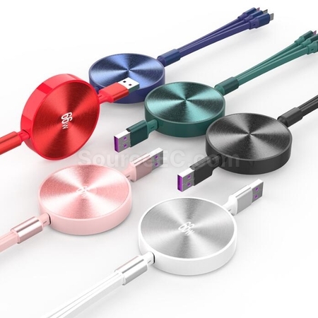 禮品訂造三合一伸縮數據充電線紀念品