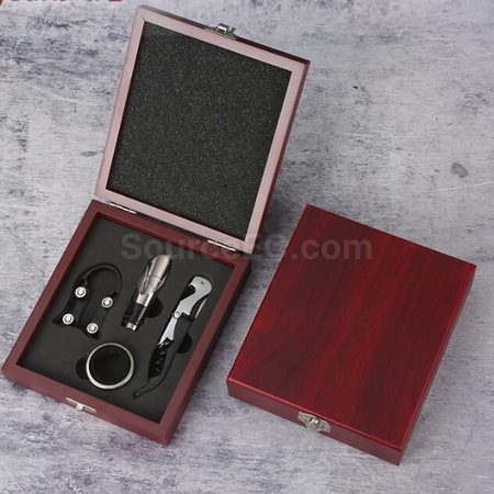 禮品訂造高級不鏽鋼開瓶器套裝竹盒紀念品