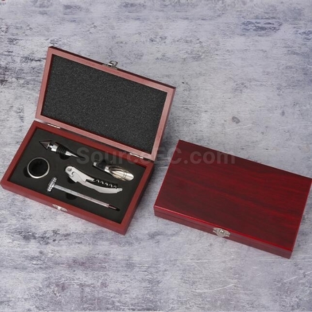 禮品訂造高級不鏽鋼開瓶器套裝竹盒紀念品