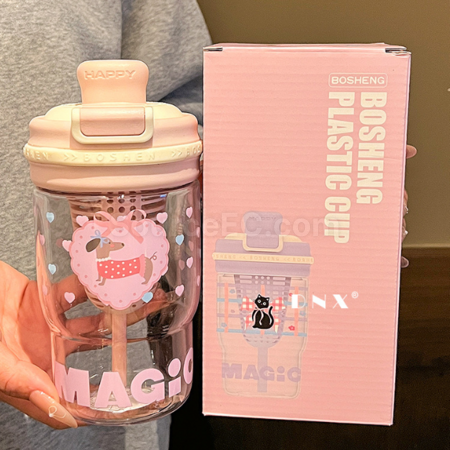 禮品訂造Tritan可愛吸管水樽紀念品