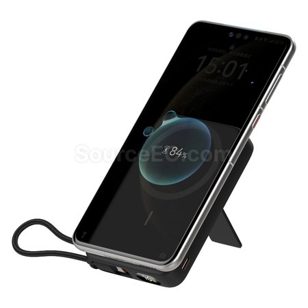 禮品訂造無線磁吸帶線手機支架移動電源紀念品