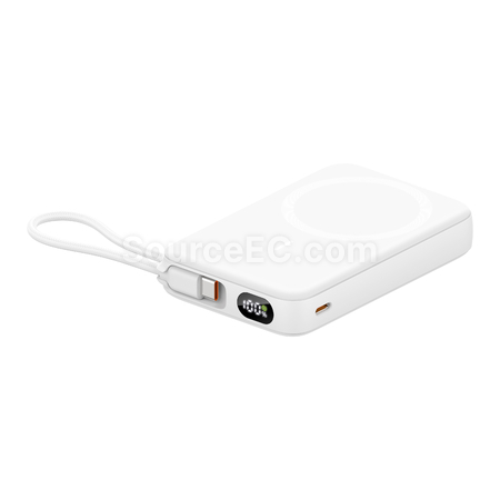 禮品訂造無線磁吸帶線手機支架移動電源紀念品