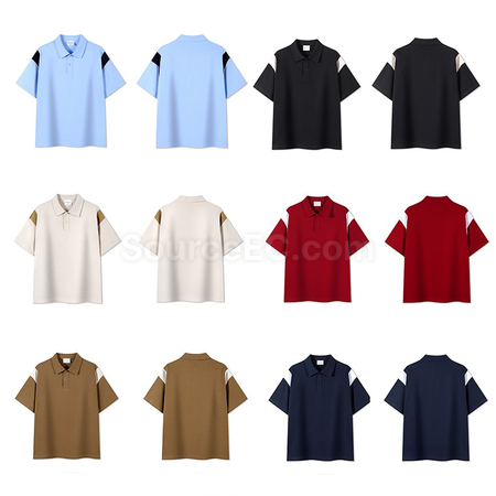 禮品訂造插肩撞色珠地網眼POLO衫紀念品