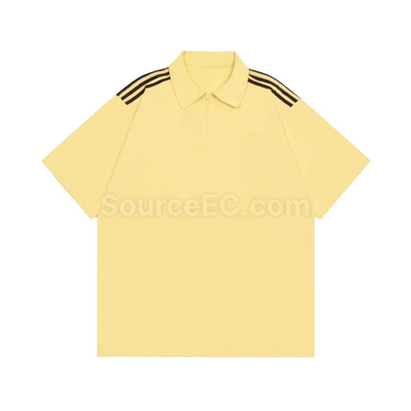 禮品訂造條紋拉鍊翻領polo衫紀念品