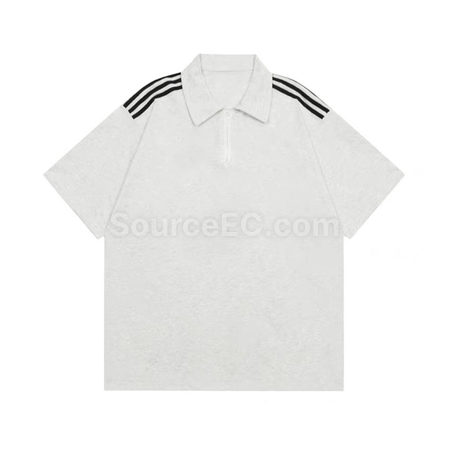 禮品訂造條紋拉鍊翻領polo衫紀念品
