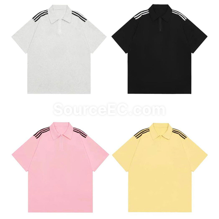 禮品訂造條紋拉鍊翻領polo衫紀念品