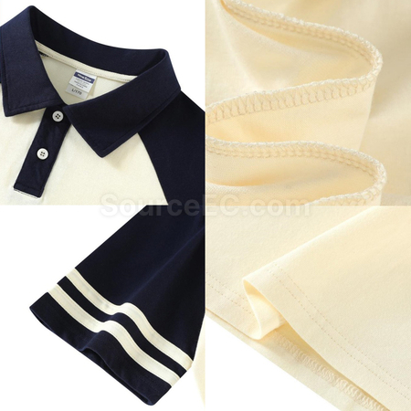 禮品訂造復古雙杠撞色polo衫紀念品