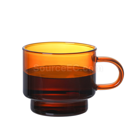 禮品訂造彩色玻璃咖啡杯紀念品