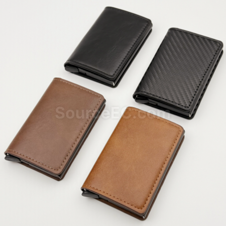 禮品訂造自動彈卡RFID卡包錢包紀念品