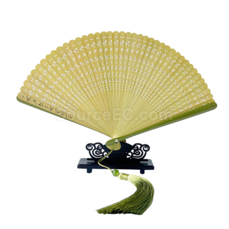 禮品訂造雕刻香木折疊扇紀念品