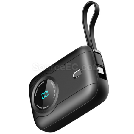 禮品訂造自帶線迷你數顯行動電源紀念品