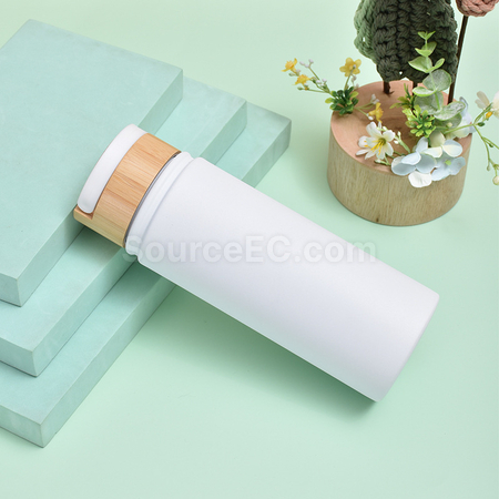 禮品訂造不銹鋼竹蓋提把保溫杯紀念品