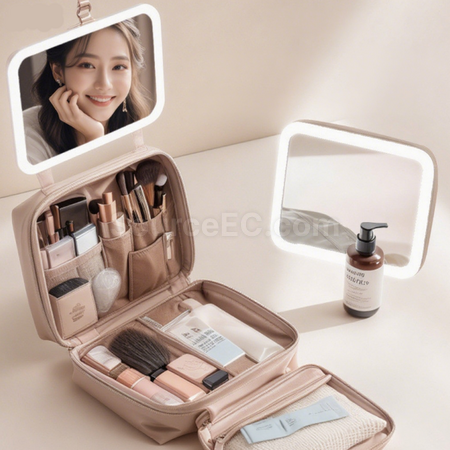 禮品訂造大容量帶鏡化妝包紀念品