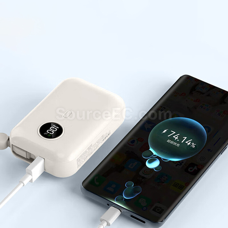 禮品訂造3C認證帶線22.5W快充移動電源紀念品