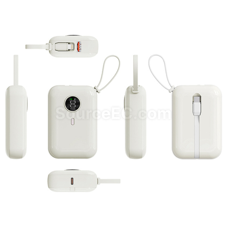 禮品訂造3C認證帶線22.5W快充移動電源紀念品