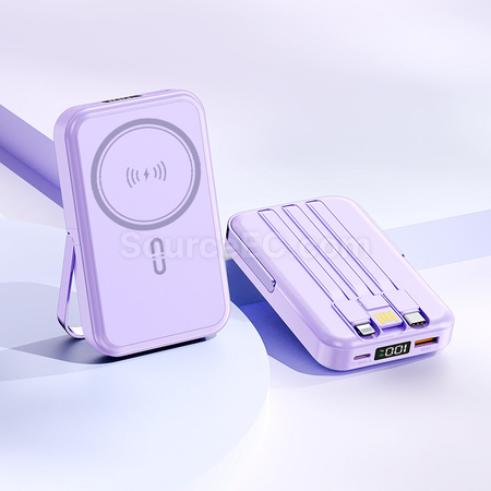 禮品訂造3C認證磁吸帶線移移動電源紀念品