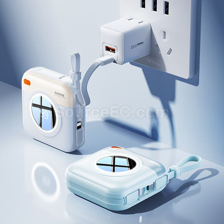 禮品訂造3C認證磁吸帶線移動電源快充紀念品