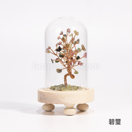 禮品訂造玻璃罩水晶樹紀念品
