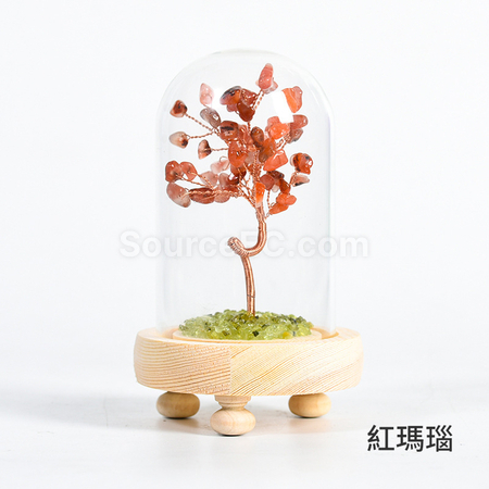 禮品訂造玻璃罩水晶樹紀念品