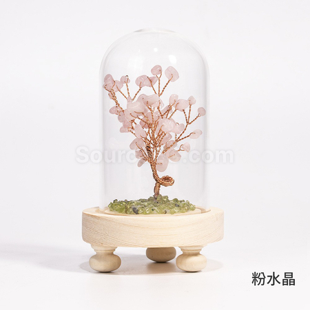 禮品訂造玻璃罩水晶樹紀念品