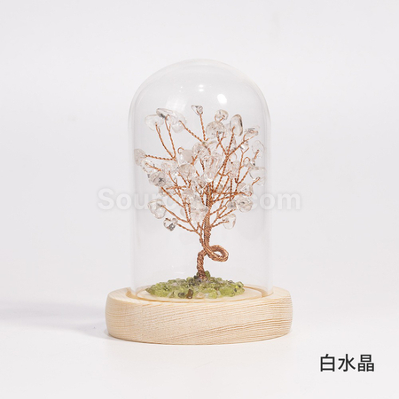 禮品訂造玻璃罩水晶樹紀念品