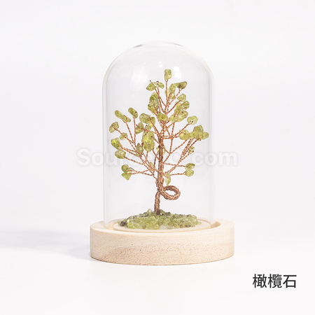 禮品訂造玻璃罩水晶樹紀念品