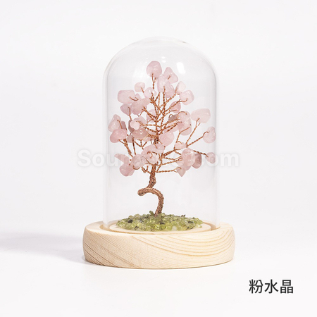 禮品訂造玻璃罩水晶樹紀念品