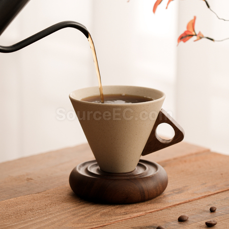 禮品訂造粗陶漏斗咖啡杯紀念品