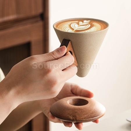 禮品訂造粗陶漏斗咖啡杯紀念品