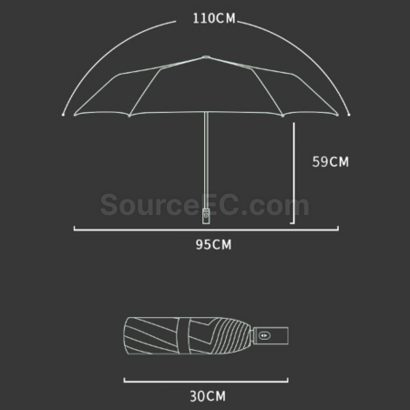 禮品訂造環扣自動三折雨傘紀念品