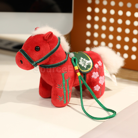 禮品訂造小馬掛件吉祥毛絨馬仔紀念品