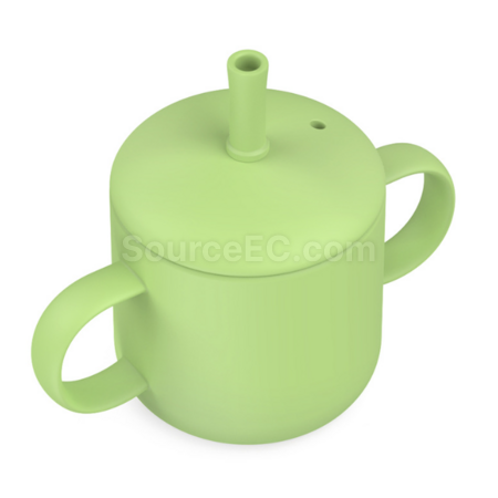 禮品訂造吸管杯帶蓋防燙加厚矽膠杯紀念品