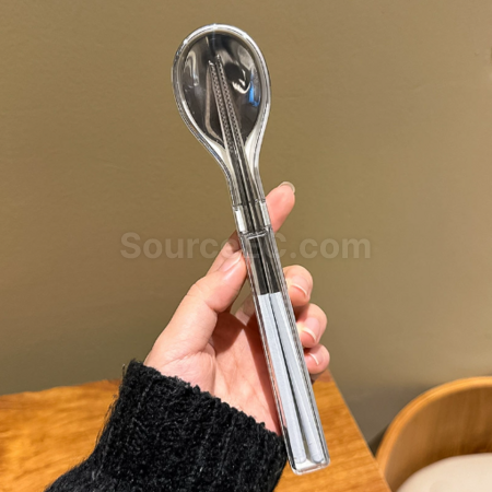 禮品訂造不鏽鋼筷子勺子套裝便攜餐具紀念品