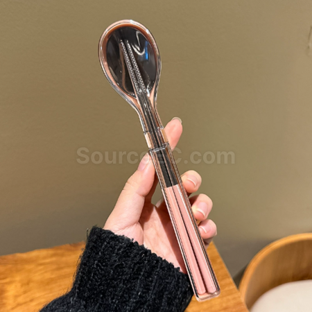 禮品訂造不鏽鋼筷子勺子套裝便攜餐具紀念品