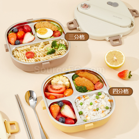 禮品訂造304方形保溫分格餐盒紀念品