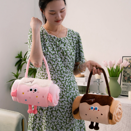 禮品訂造卡通抱枕毛毯兩用二合一紀念品