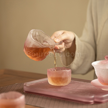 禮品訂造日式琉璃紫磨砂茶具套裝紀念品