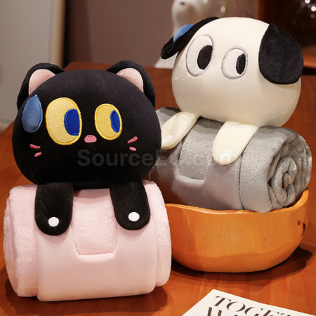 禮品訂造卡通抱枕毯子兩用二合一紀念品