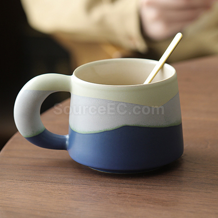 禮品訂造釉畫三彩陶瓷杯紀念品