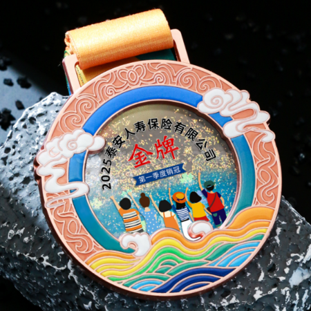 禮品訂造流沙金屬獎牌紀念品